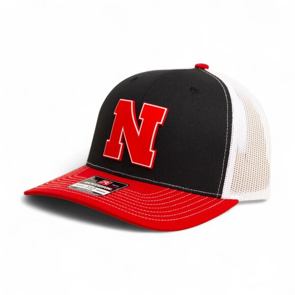 Nebraska Cornhuskers Scarlet 3D Snapback Trucker Hat- Black/ White/ Red - Picture 1 of 3